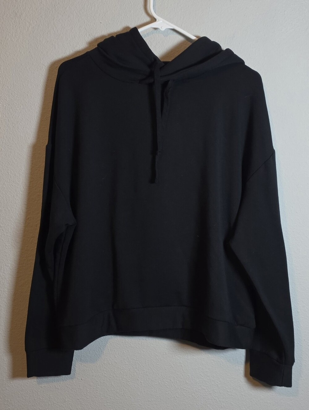 Quince Supersoft Pullover Hoodie Black Size XL Loungewear Cozy - Picture 3 of 7